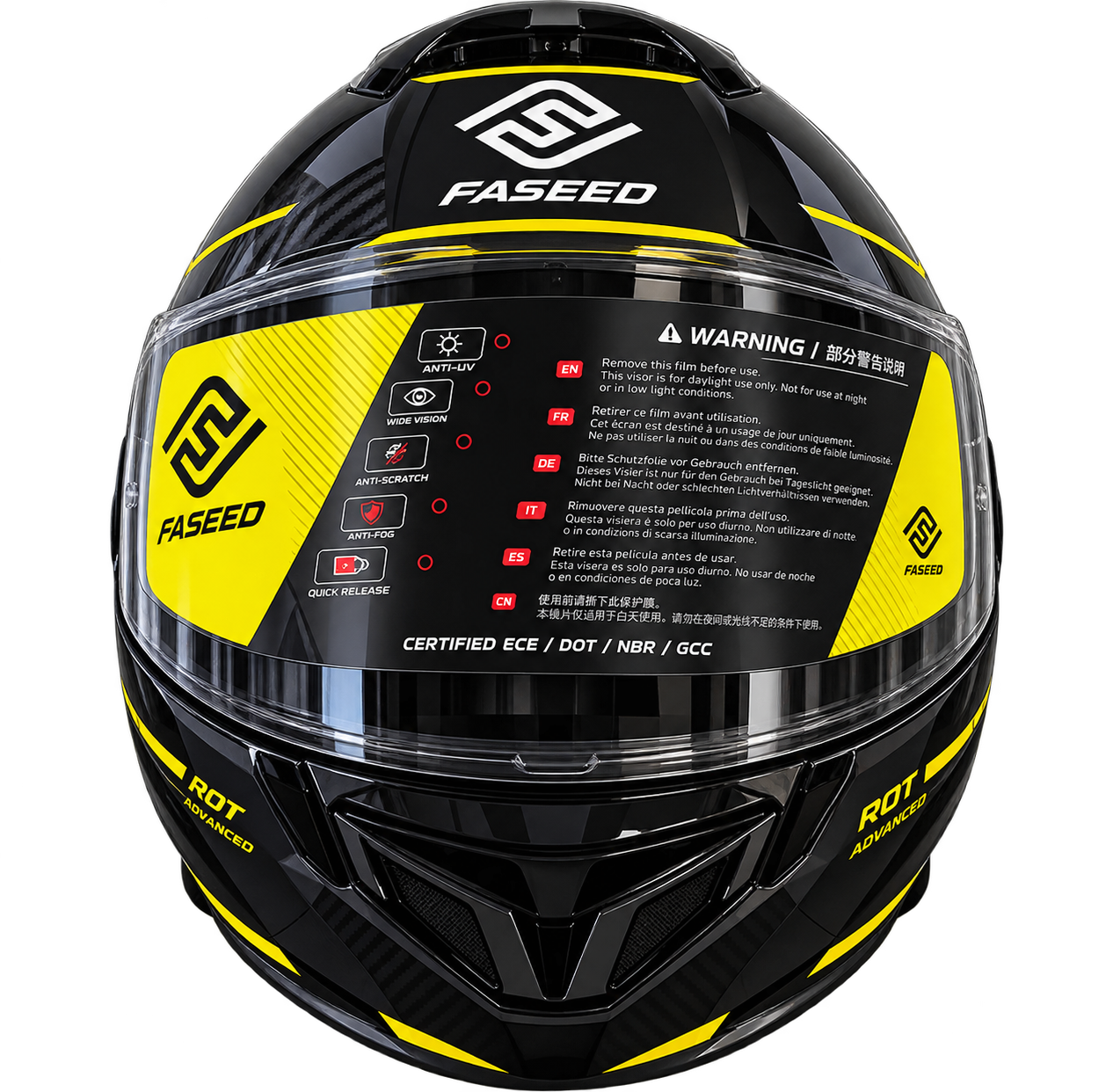 خوذة بتفتح 180 FASEED FS-X628 black gold